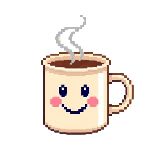 Pixel art coffee mug